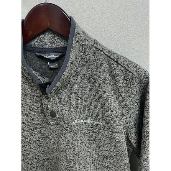 Eddie Bauer Men’s Snap Radiator Fleece Sweater medium grey - Picture 2 of 6